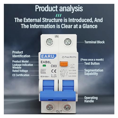 Interrupteur 2P 30mA pour sécuriser le circuit de charge AC230V - 6