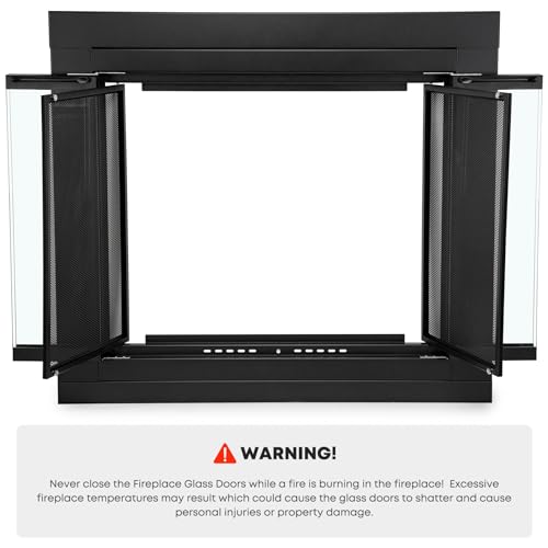 Image of Stanbroil Fireplace Glass Bi-fold Style Door, Black, Medium