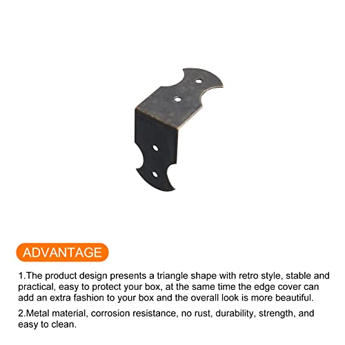 Image of METALLIXITY Box Corner Protectors Decorative(24mm /0.94 inch) 20Pcs, Metal Wood Case Edge Guard - for Furniture Table Wood Case, Bronze