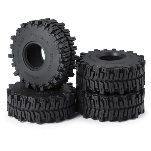 MOHERO 4Pcs 1.1 Tires - 64mm All Terrain Soft Sticky Tires for 1/18 TRX4M 1/24 SCX24 RC Crawlers Car Upgrade Parts(Style B)