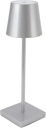 TOPINCN , Alto brillo LED táctil regulable moderno simple, recargable inalámbrico para restaurante bar (plata)