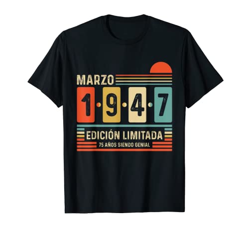 75 Años Marzo 1947 Leyenda Regalo 75 Cumpleaños Camiseta