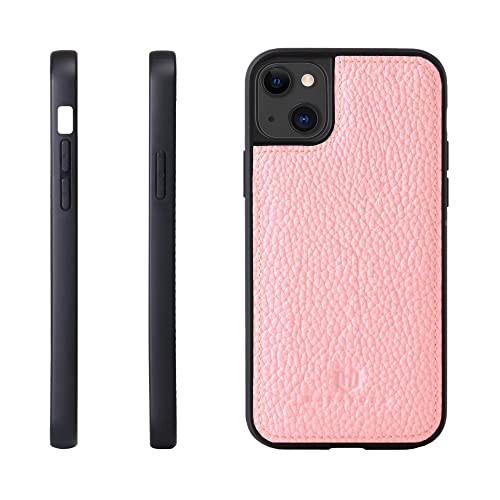iPhone 14 Plus ケース 本革 シュリンクカーフレザー 耐衝撃 ハンドメイド ギフト おしゃれ シンプル メンズ レディース スマホケース ピンク SPG-14Plus-Pink