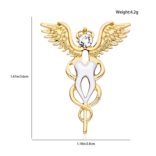 Image of Plikin 2pcs Dental Teeth Pins Brooch Medical Dentist Lapel Backpack Toothbrush Oral Care 14K Gold Plated Silver Pins Badge for Doctors Nurses