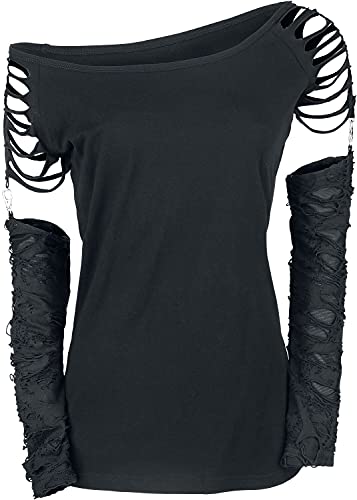 Gothicana by EMP Damen schwarzes Langarmshirt mit abnehmbaren Ärmeln L
