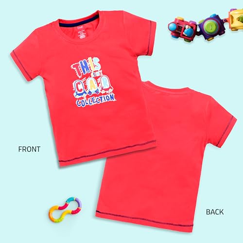 Image of LuvLap Baby Boys Regular Fit 100% Cotton Half Sleeve Boys T-Shirt Pack of 5