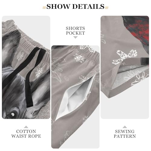 Winter French Bulldog Pajama Bottom Shorts for Men Soft Casual Sleep Lounge Shorts with Pockets S-XXL4