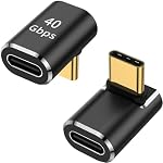 USB C 90 Adaptateur de degré (2 Pack), forme de l'angle droit haut et bas USB Type C Connecteur mâle à femelle pour Deck à vapeur, ROG Ally, je suis désolé. MacBook, Comprimé, téléphone et plus - noir