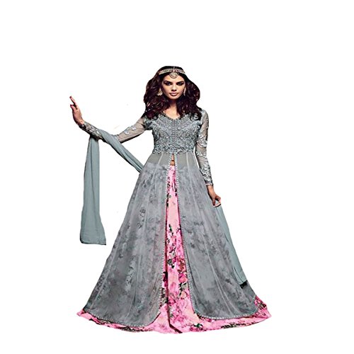Robe Indo-Western originale jupe longue en soie et veste de soirée pour femme