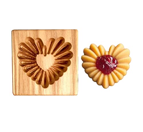 Timbri per biscotti in legno, 3D Set di Stampi Biscotti, per biscotti, cioccolato, stampini in rilievo, decorazione per torte (O)