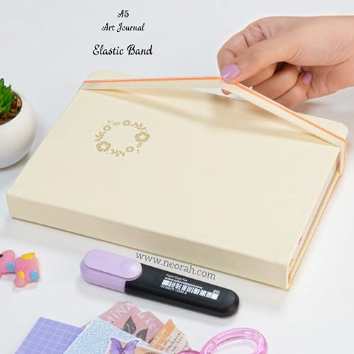 Image of NEORAH - A5 - ART JOURNAL | 200Gsm Dotgrid Notebook |160 Pages(21.0 x 14.8 cm) | Lay Flat |Hard Cover Bullet - Journal | 3 Bookmarks |Elastic Closure | Inner BackPocket | Ideal- Bujo,Art (AFTER GLOW)