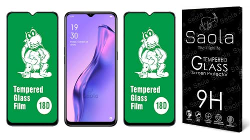 Image of Saola 18D Tempered Glass With Inbuilt AirBag Borders For Oppo A31 (Pack Of 2) with Free Installation Kit. Full screen Coverage - 6.52 inch