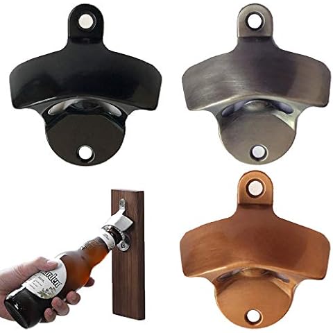 LUFOX 3PCS Cast Iron Wall Mounted Bottle Opener Vintage Beer Bottle Opener Suitable for Bars KTV Hotels Homes Cover