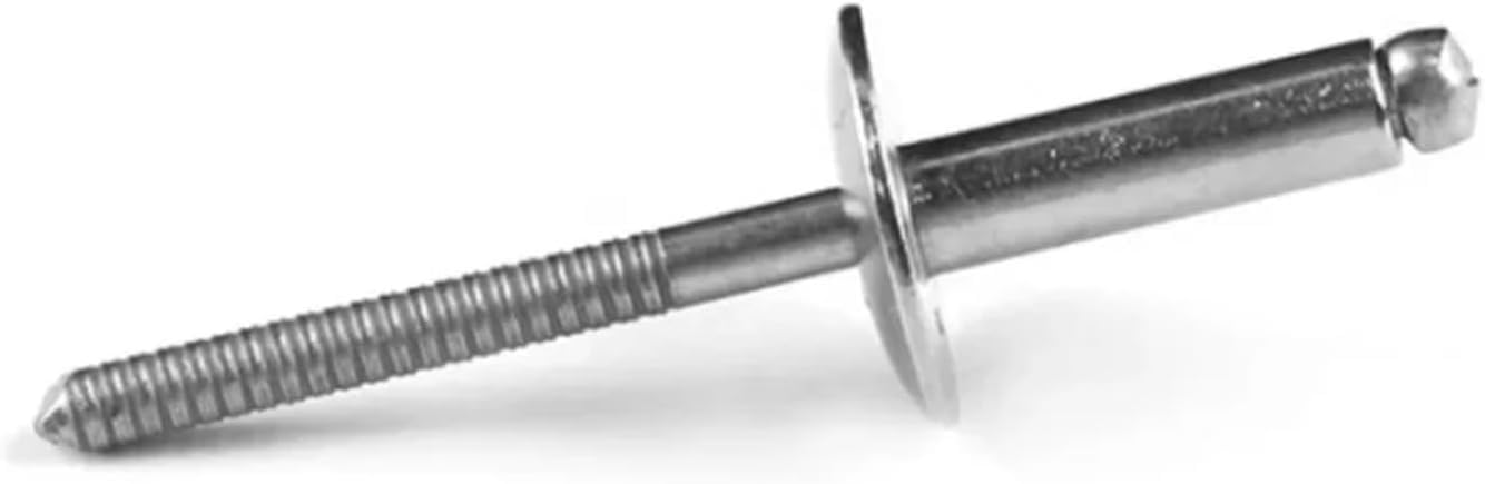 Remaches ciegos, remaches ciegos Cúpula de cabeza plana grande de acero inoxidable 304 M3.2 M4 M4.8(Silver 10mm,M3.2 20pcs)