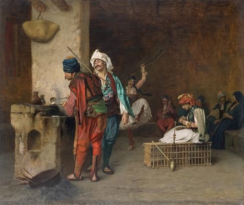XcBAIHOUD Pinturas Famosas Lienzo con Imagen Impresion Lienzo Cafe House Casting di Jean Leon Gerome para Regalo 60x90cm