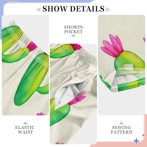 J JOYSAY Flowering Cactus Plant Beige Pajamas Pants Soft Long Pajama Bottoms Lounge Sleep Pants Size S-XL4