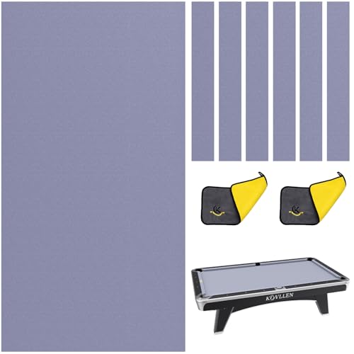 KONLLEN 9 Ft Pool Table Felt Replacement Cloth Set, Gray