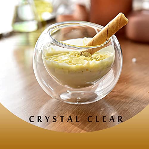 Aefpoymxu Clear Dessert Cups Glass Set Of 2 Crystal Ice Cream Trifle Bowl Double Clear Glass Fruit Parfait Cups For Appetizers, Condiments And Cocktails Dip Dessert Bar Snack Dish Bowls（300Ml） #TOP5