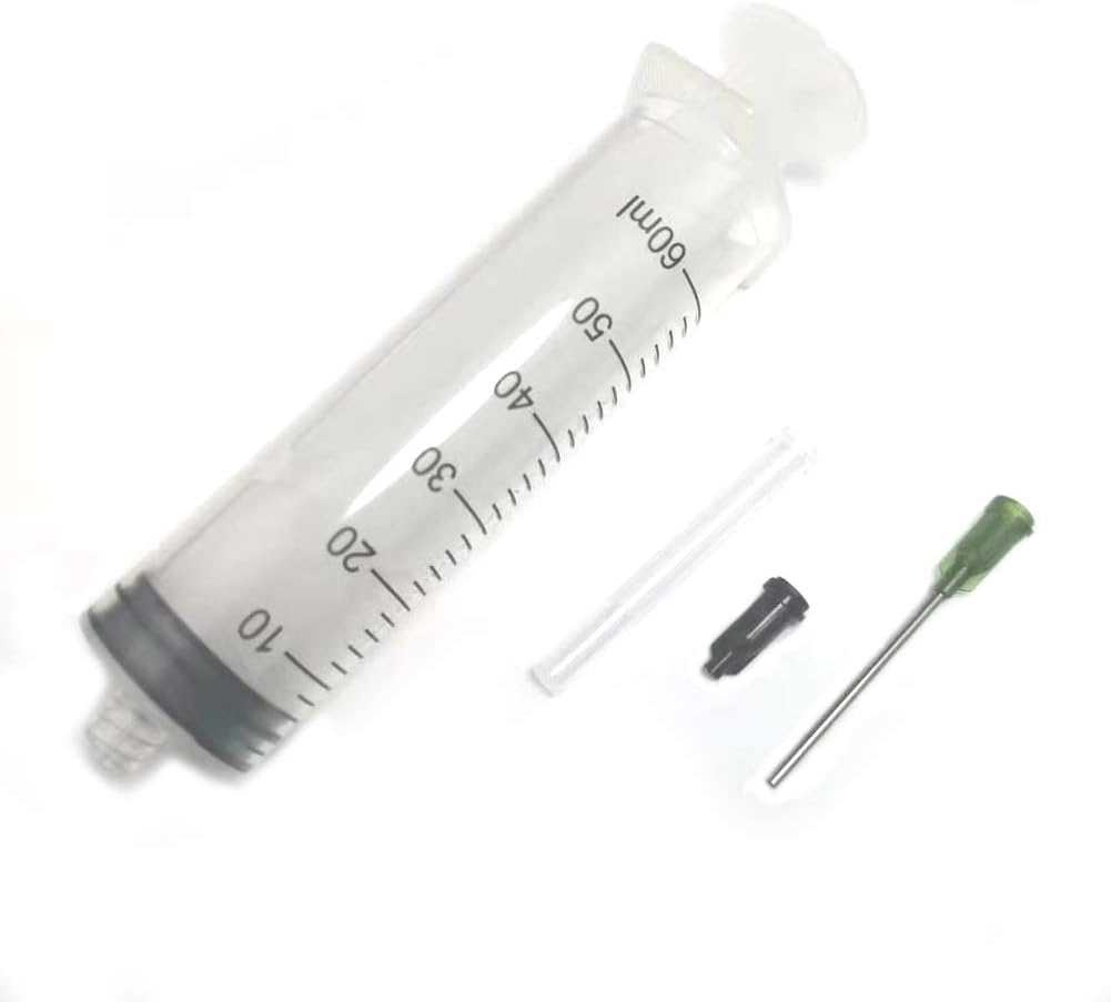 60ml Independent Packing Industrial Luer Lock Syringes with Needle and Sealing Caps for Engineered Fluid，Glue Applicator and Refilling (Pack of 4)