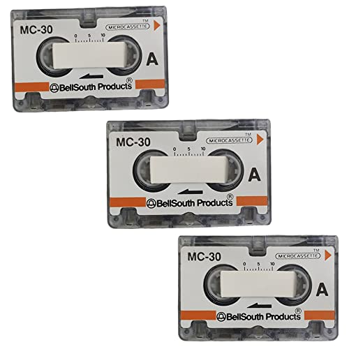 Fita Microcassete Micro K7 Gravador 30 Min Gravaçao Mc30 Secretaria Eletronica Kit 3 Und