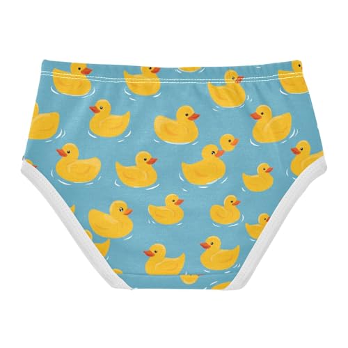 Wusikd Yellow Ducks Girls' Underwear Cotton Blue Girls Briefs Soft Toddler Underwear 2T2