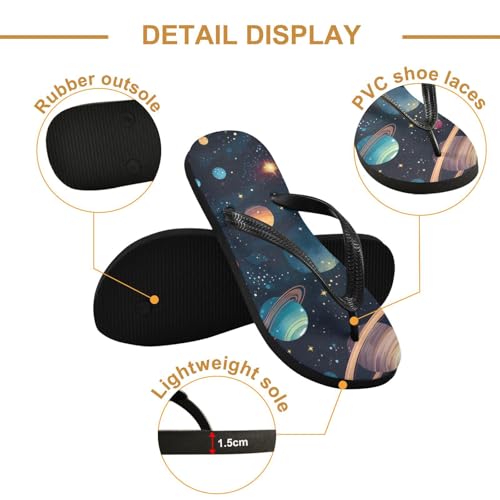 Space Planets Men's & Women's Classical Beach Rubber Sandal Flip Flop Comfortable Slipper 214B28322