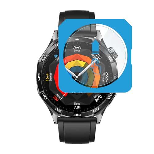 Teknoft Huawei Watch GT5 46mm için 2'li Paket (2 Adet) Kolay Kurulum Otomatik Hizalama Aparatlı Şeffaf 9H Sertliğinde Gerçek Temperli Cam Ekran Koruyucu
