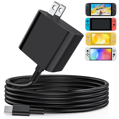 JZW-SHOP 60W Fast Charging Charger Compatible with Nintendo Switch2, Nintendo Switch, Steam Deck- Support TV Mode, 20V 3.0A AC Adapter with 1.5M USB C to C Cable