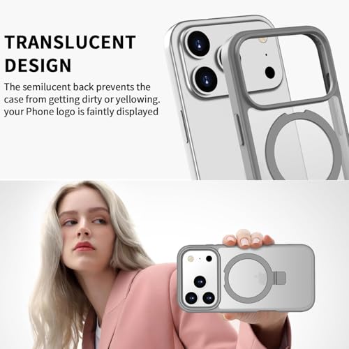 Image of iPhone 17 Magsafe Stand Case | Matte Design & 360 Protection | Military-Grade Apple iPhone 17 Cover | Ultra Premium - Gray