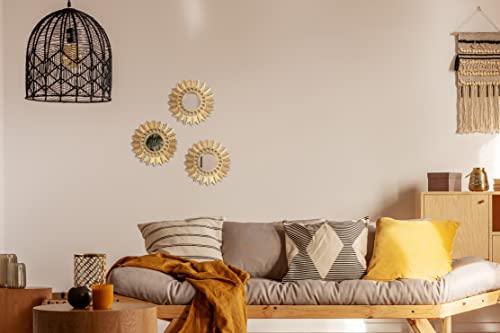 Image of Mirrorize 10 inch Gold Circle Mirror Wall Decor Set, Gold Round Mirrors Accent Decor for Living Room, Decorative Gold Mirrors for Wall Decor Set of 3, (IMP8565)