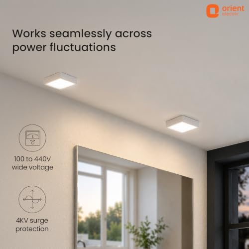 Image of Orient Electric Moodlight Surface Panel, 12W | 3CCT | Ceiling Light | Square | Warm White. Natural White & Cool White, Pack of 1