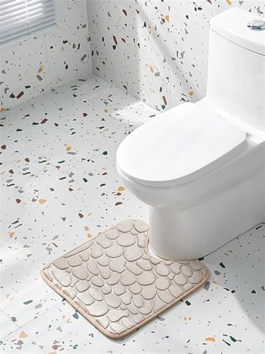 Tapis de bain absorbant en forme de U et tapis de sol de toilette