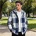Men's Casual Lightweight Plaid Hooded Coats Fashion Open Front Loose Button Tops Spring Soft Breathable Outdoor Shirt Jacket (Dark Blue,XX-Large)
