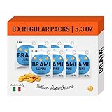 BRAMI Lupini Bean Snack, Sea Salt | High Plant Protein + Zero Net Carb, Lightly Pickled Mediterranean Legume |5.3 oz (8 Count)