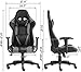 Gaming Chair Office Chair Desk Chair with Lumbar Support Headrest Armrest Swivel Ergonomic Rolling High Back PU Leather PC Racing Computer Chair for Gamer, Grey