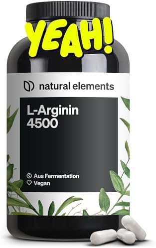 Bild von L-Arginin – 365 Kapseln – Hochdosiert: 4.500mg veganes L-Arginin HCL pro Tagesdosis (3.750mg reines L-Arginin) – hochdosiert – in Deutschland hergestellt & laborgeprüft