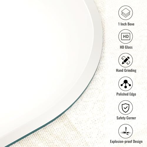 Xramfy XR-WK-GXRE-3133 Arch Frameless Bathroom Mirror, 31 Inchx33 Inch Wall Mounted Mirror For Bathroom, Frameless Vanity Mirror With Beveled Edge thumb #3