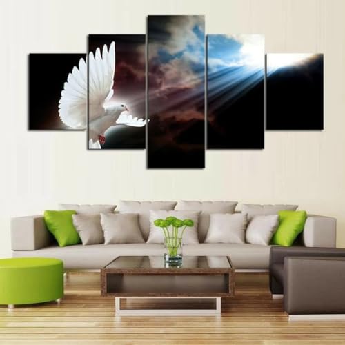 Impression sur Toile Esprit Saint Haute Définition en 5 Parties