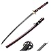 fengze Handmade Samurai Sword, 40 Inch Damascus Steel Ultra Sharp Fully Hand Forged Katana Sword for Real Battle, Full Tang, Clay Tempered (Specter)