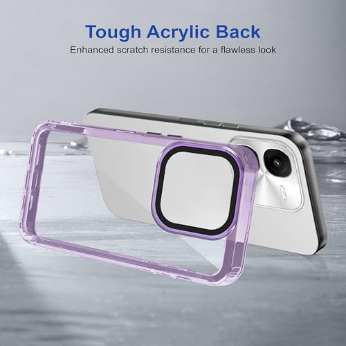 Image of amazon basics Back Case Cover for iQOO Z9x 5G | Compatible for iQOO Z9x 5G Back Cover | Case Cover with Camera Protection | (TPU + PC | Translucent Purple)