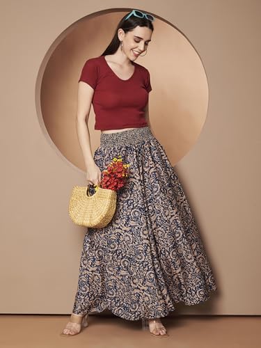 Image of KZULLY | Palazzo for Women | Solid & Printed | Stylish Wide-Leg | Comfortable Elastic Waist Bottomwear