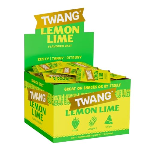 Twangerz Snack Topping, Lemon Lime, 1 Gram Packets (Pack of 200)