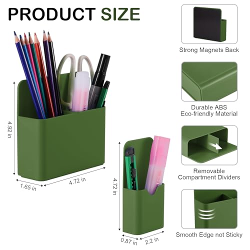 image for KITANIS Magnetic Pen Holder,2 Pack Magnetic Dry Erase Marker Holder wi