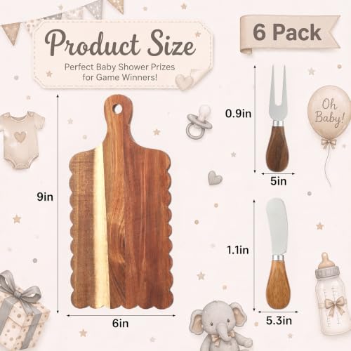 Set de 6 Tablas de Madera de Acacia con Mango y Utensilios miniatura 3