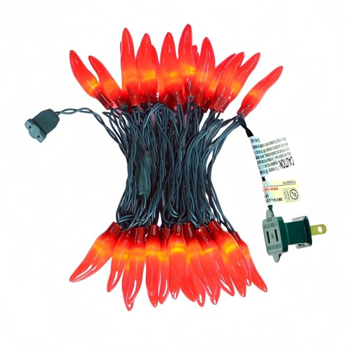 LUCKY SHINE 35 Red Pepper Decorative Lighting String Commercial Grade LED Chili String Lights 18 FT for Christmas Easter Kitchen Garden Patio Living Room.