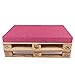 Arketicom Pallet Cuscino 60x80 x10h cm cuscini da esterno per arredamento moderno mobili divani da giardino salotto divanetto Pallet bancale Cuscini arredo sfoderabili interno gomma piuma poliuretano per arredamento set da giardino Rosa Fucsia 80x60x10 cm