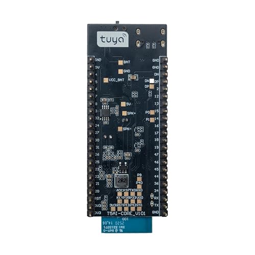 Tuya T5AI-Core Development Board, WiFi + Bluetooth 5.4 AI Voice Core Kit with ARM Cortex-M33 480MHz Processor, Onboard Mic & Speaker, USB Power & Battery Support for IoT Smart Device Prototyping