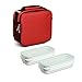 Tatay Urban Food Premium - izolowana torba na lunch, pojemność 4,7 l, z 2 plastikowymi pojemnikami na żywność 0,75 l, bez BPA, czerwona. Wymiary 25,5 x 11 x 24,5 cm