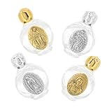 TOYZFRIENDY 4 Stück Kleine Weihwasserflaschen aus Glas Metallveredelung Versiegelt für Segnung und Reise Musterflasche als Geschenkidee Zufälliger Stil