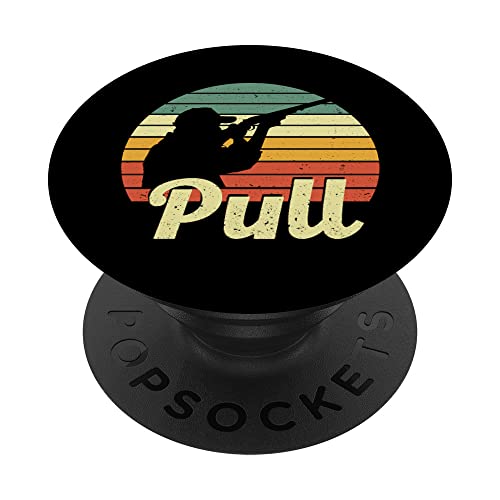 Clay pigeon shooter vintage pull shooting sport shooter PopSockets PopGrip Interchangeable